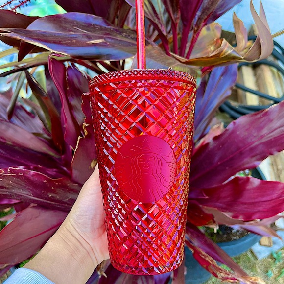 ❤️New Starbucks Jewel Diamond bling Red❣️studded Cold Cup❤️ - Picture 2 of 7